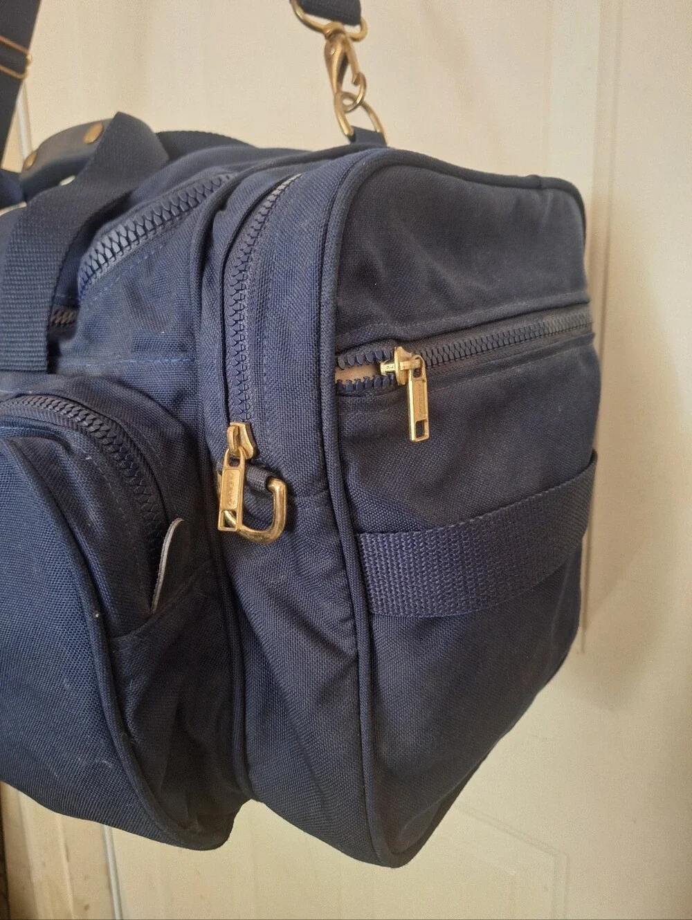Andiamo Navy Canvas Weekender Duffel Bag